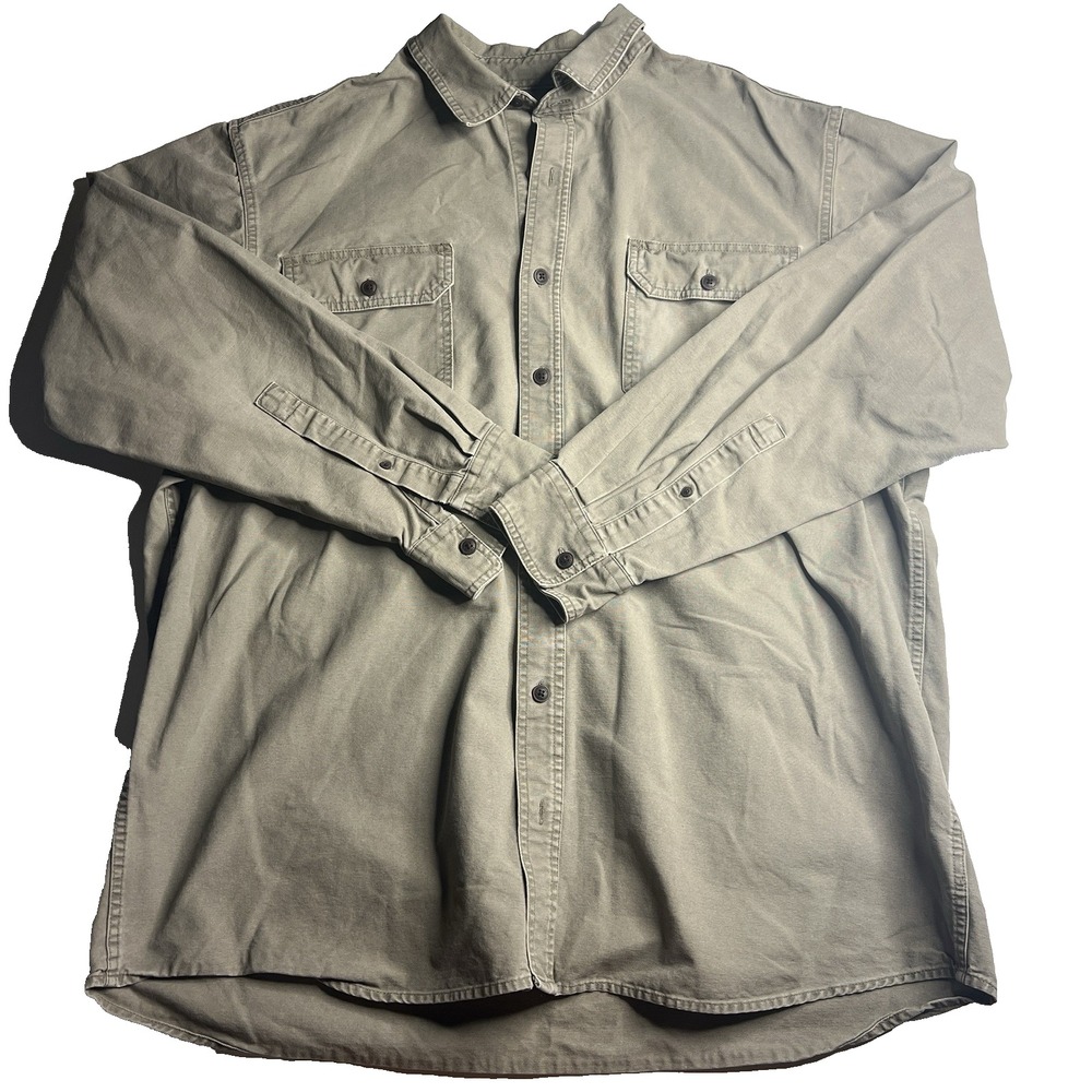 Redhead Men 2XLT Canvas Cotton Shirt‎ Camping Hunting Outdoor Tan Button